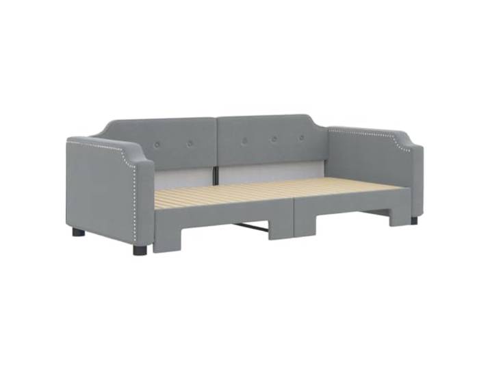 KTHLBRH Schlafsofa 2 in 1 hellgrau 80 x 200 cm Atmungsaktiver Stoff, Struktur aus Holz und Metall, Gäste, Wohnzimmer