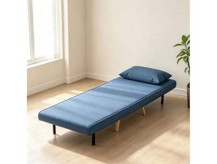 SENVIRO Fauteuil convertible 1 place 72 x 75 x 85 cm bleu dossier réglable