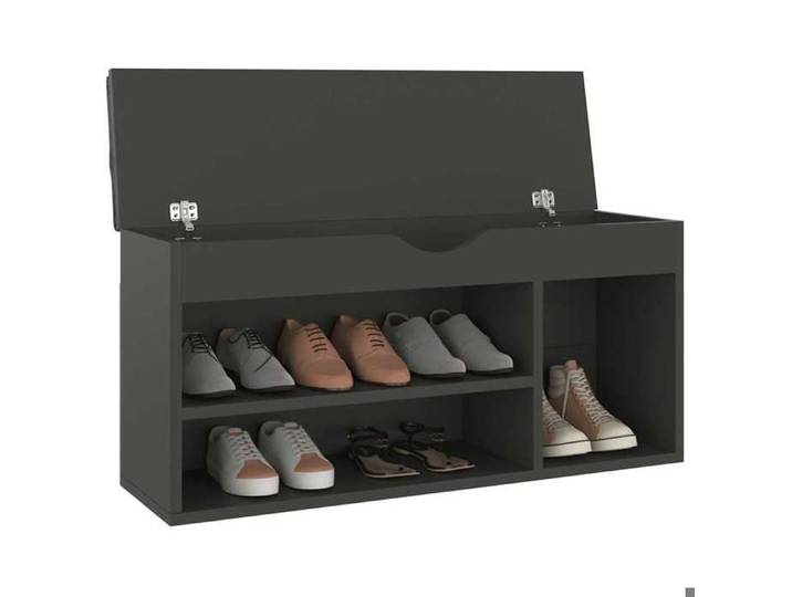 Banc à chaussures - - Range-chaussures - Bois ingénierie - Gris - 104x30x49cm @87046