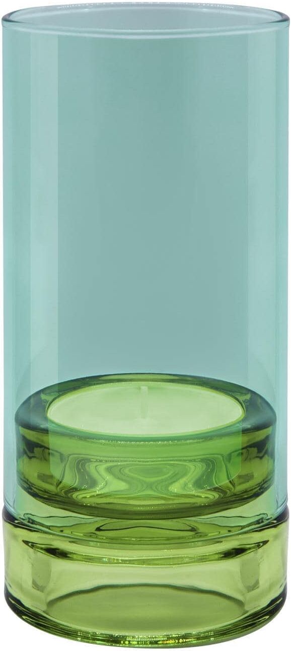 Windlicht REMEMBER "Lys", grün (blau), H:19,3cm Ø:9cm, Glas, Kerzenhalter, Windlicht, Kerzenhalter blau B/H/T: 19,3cm