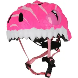 CRAZY SAFETY Dino Fahrradhelm Kinder 0156 - pink S (49-55 cm)