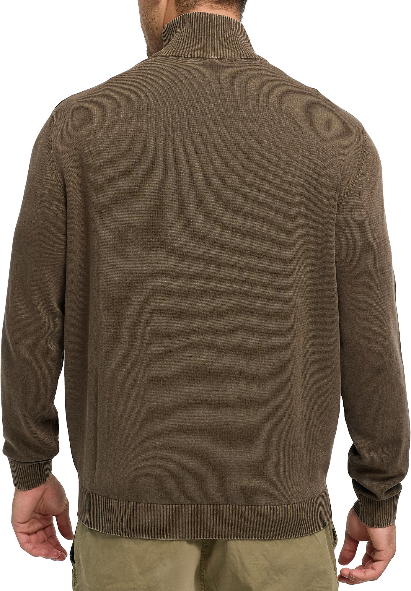 Troyer INDICODE "INArkmill ½ zip", Herren, Gr. XL, braun (demitasse), Strick, Obermaterial: 100% Baumwolle, unifarben, regular fit normal, ohne Ausschnitt, Bündchen, Pullover Troyer, Baumwolle, regular fit demitasse XL