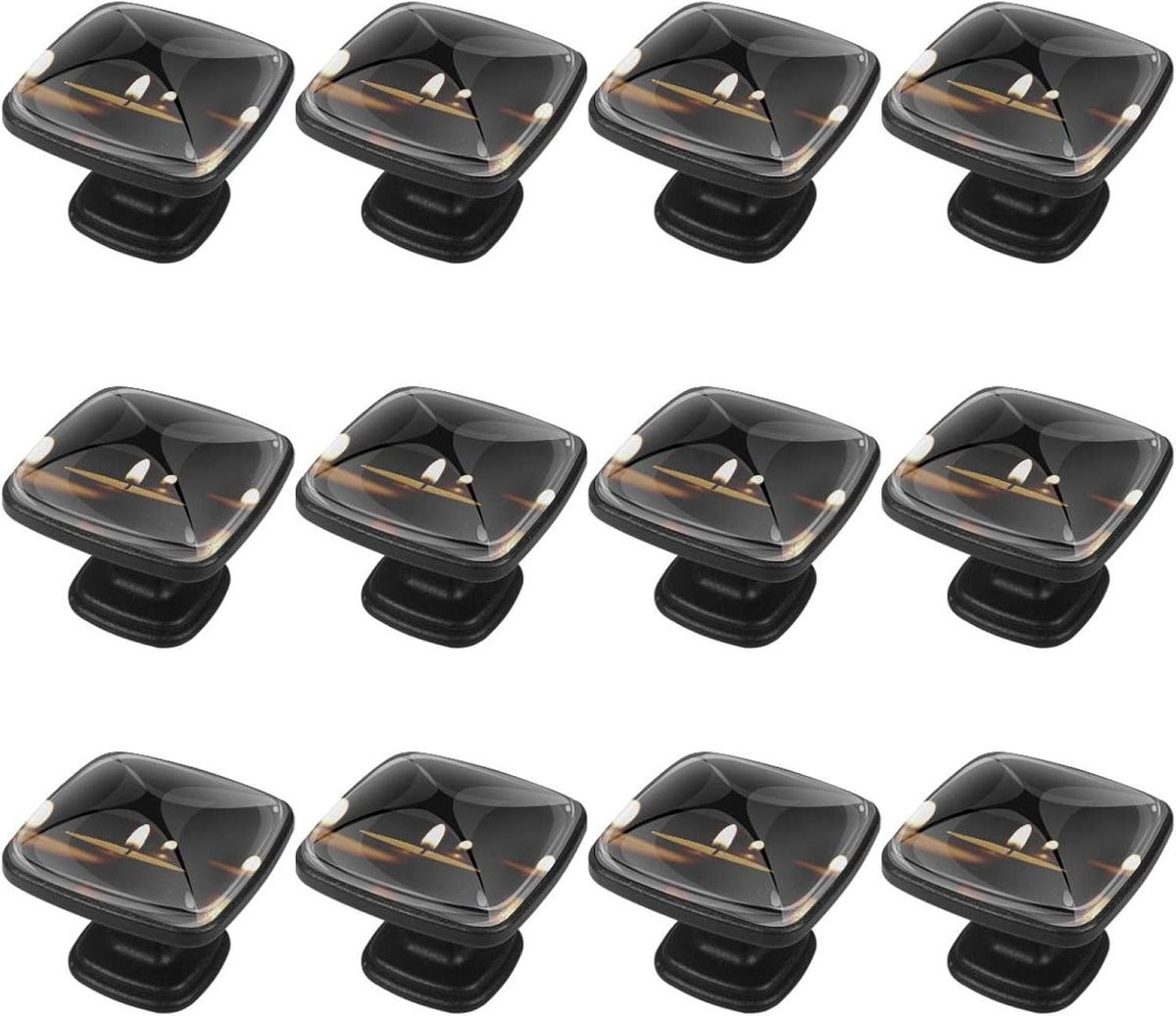 Set van 12 multicolor kastknoppen van kristalglas ABS voor het vernieuwen van je meubels
