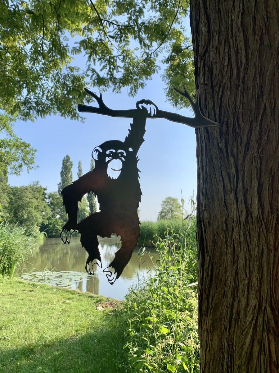 Cortenstaal tuin decoratie De Aap