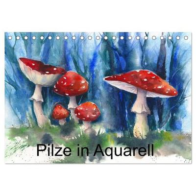 Pilze in Aquarell (Tischkalender 2027 DIN A5 quer), CALVENDO Monatskalender