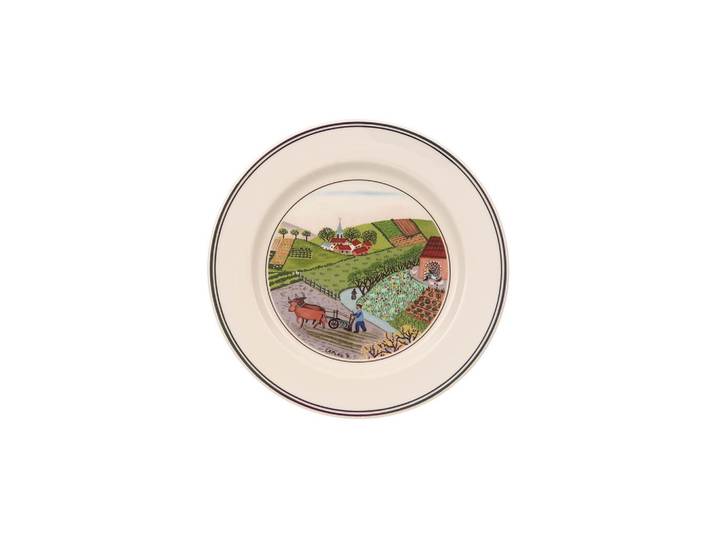 Villeroy & Boch Brotteller Feldarbeit Design Naif bunt ø 17 cm, Mehrfarbig, Keramik, Rund, Geschirr, Teller