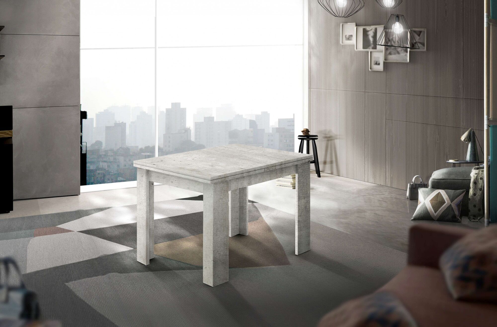 Esstisch HOME AFFAIRE "JESI", grau (beton, beton, beton), B:90cm H:75cm T:90cm, Tische, Esstisch