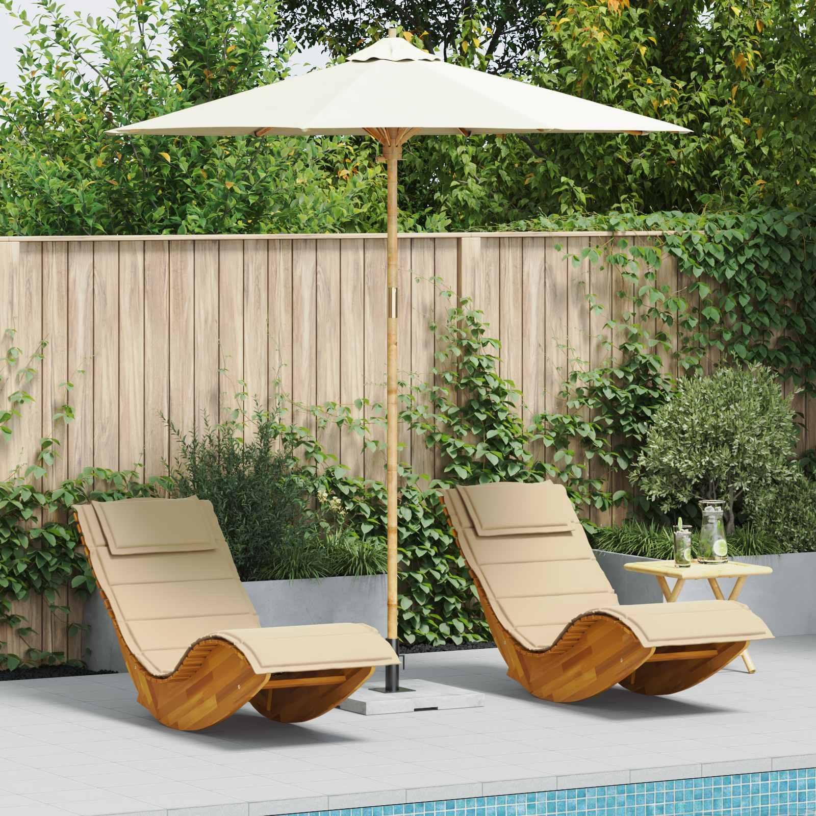 Prolenta Tuinzonneparasol, rond, diameter 240 cm, bamboe, crème-wit