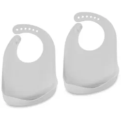 Relaxdays Lätzchen Baby 2er Set Grau