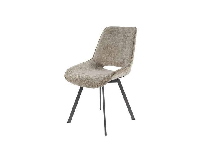 Feeling4Home Stuhl 4er-Set Esszimmerstuhl Tuville - Webstoff, Drehbar, Champagner, Drehbar