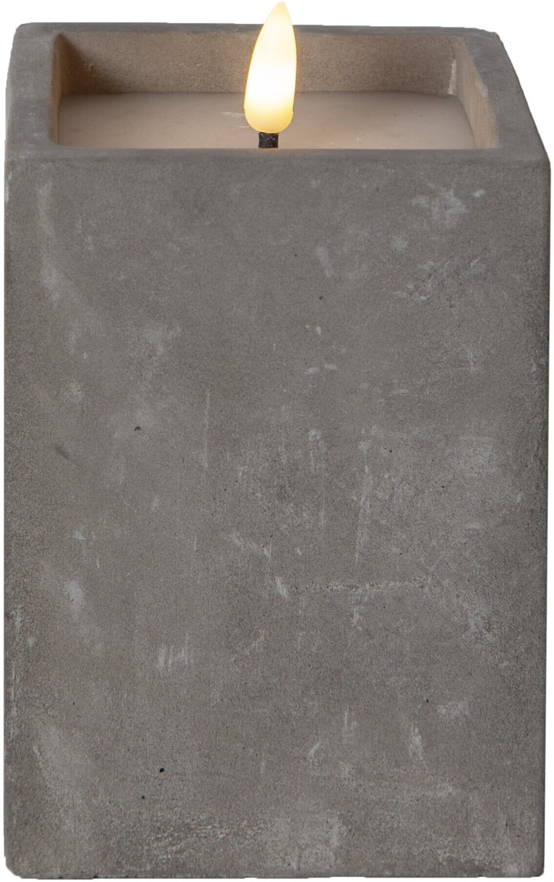 Star LED-Wachskerze 061-38 flackernd grau 8,5 x 14 cm)