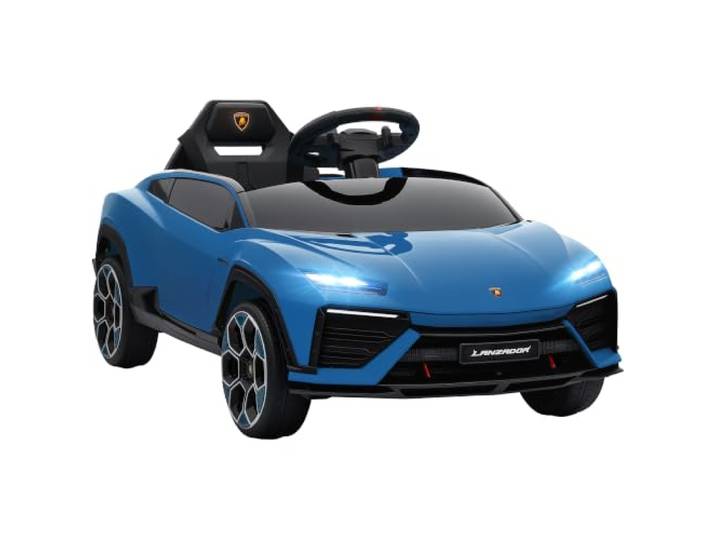 AIYAPLAY Kinder Elektroauto 12V Lamborghini Kinderauto 2 Motor LED Blau