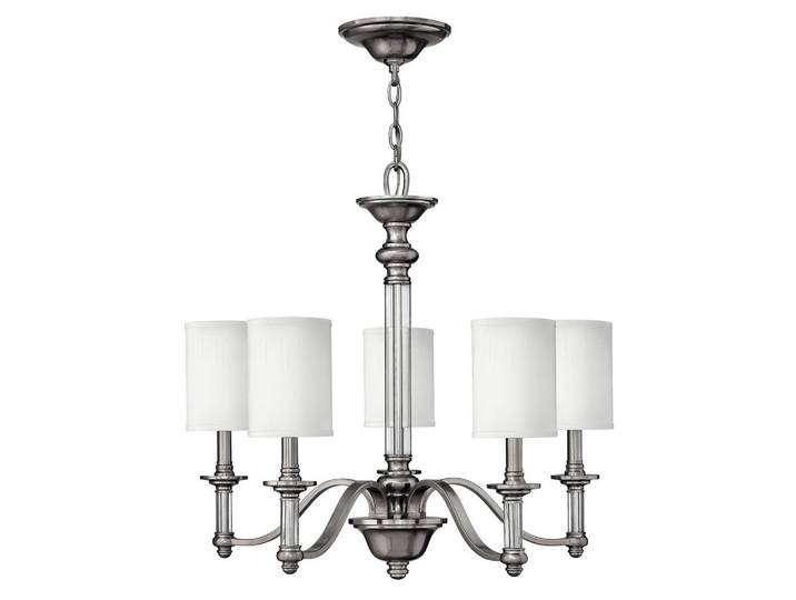 Elstead Lighting Kronleuchter Sussex, Nickelfarben, Metall, Glas, 74 cm, RoHS, Lampen & Leuchten, Innenbeleuchtung, Hängeleuchten, Kronleuchter