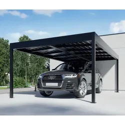 SunElements Carport SunPort Energy mit Photovoltaik Dach (Einzel- & Doppelcarport) B 718 x T 345 cm (Gr. Doppel M)