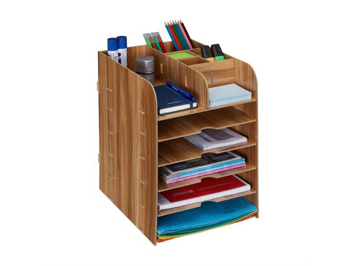 Relaxdays Schreibtisch Organizer mit Ablagefächern