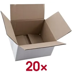 Nestler Wellpapp-Faltkartons 19/22/13,7 cm 20 Stück weiß, 19x13.7x22 cm