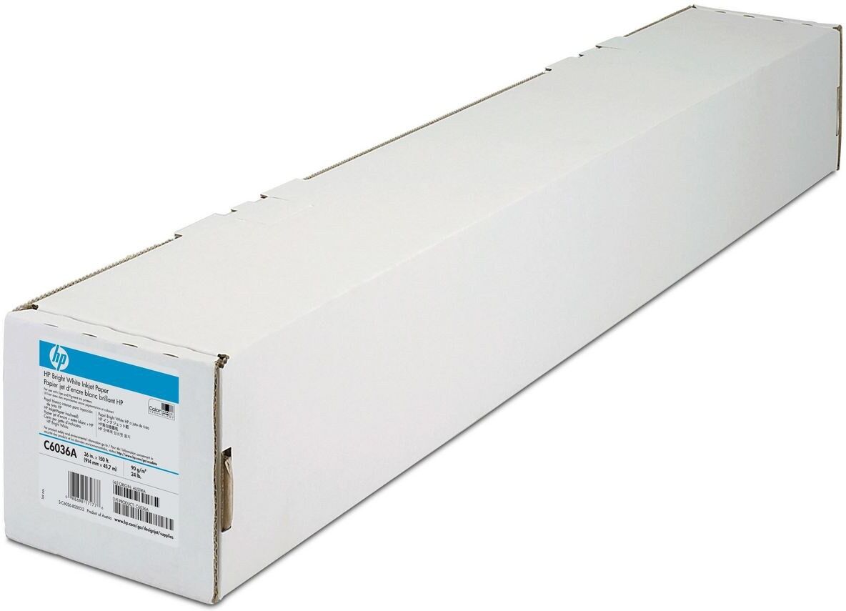 HP Bright White Inkjet Paper Roll 914mm x 45.7m, 90gsm (C6036A)