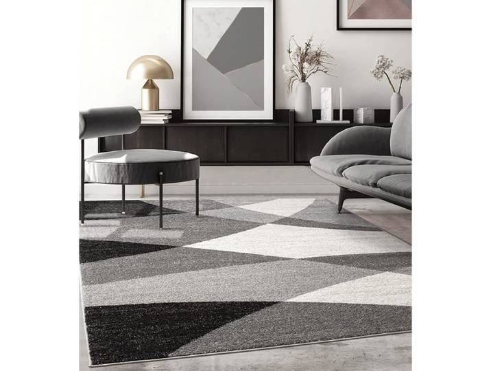 Tapis de salon - The Carpet PEARL - Gris - 200x280 cm - Design géométrique moderne