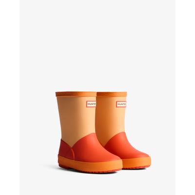 Gummistiefel HUNTER "Original kids first colour block insulated", Mädchen, Gr. 32, orange, Synthetik, Schuhe Gummistiefel, wasserdicht & gefüttert