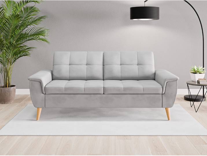 Einzelsofa Rio - Grau (Achatgrau) - Vintage Velours