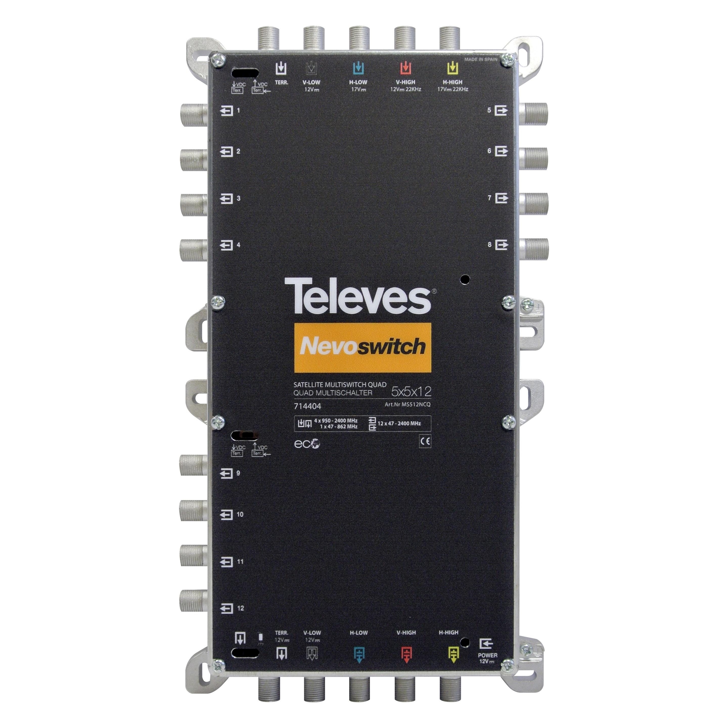 Televes Multischalter 12,70cm (5") 12 Guss NEVO m.NT quad kask. MS512NCQ (Multischalter) (MS512NCQ)