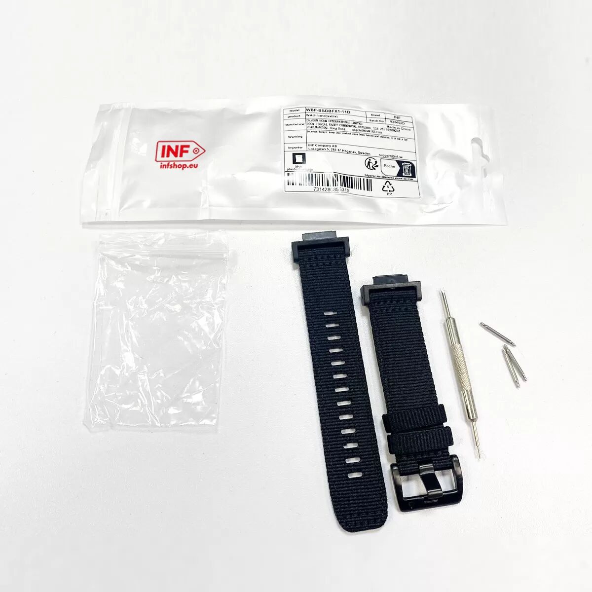 INF Nylon G-Shock Uhrenarmband: Rüsten Sie Ihr Casio G-Shock Armband auf Schwarz