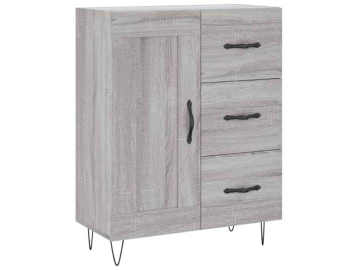 Roanoer Sideboard Grau Sonoma 69,5x34x90 cm Holzwerkstoff Schrank Kompakter Beistellschrank im Sonoma-Grau Look für Wohnzimmer und Flur mit viel Stauraum und robuster Metall-Hardware.