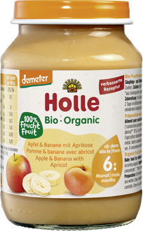 Holle Boião Puré de Maçã Banana e Alperce Bio 190 gr