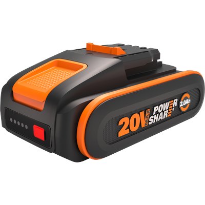 WORX Akku "»WA3639 PowerShare«", orange (schwarz, orange), 20 V, Akkumulatoren, 20 V, 2 Ah, mit höher Sicherheit & längerer Laufzeit, LED-Anzeige