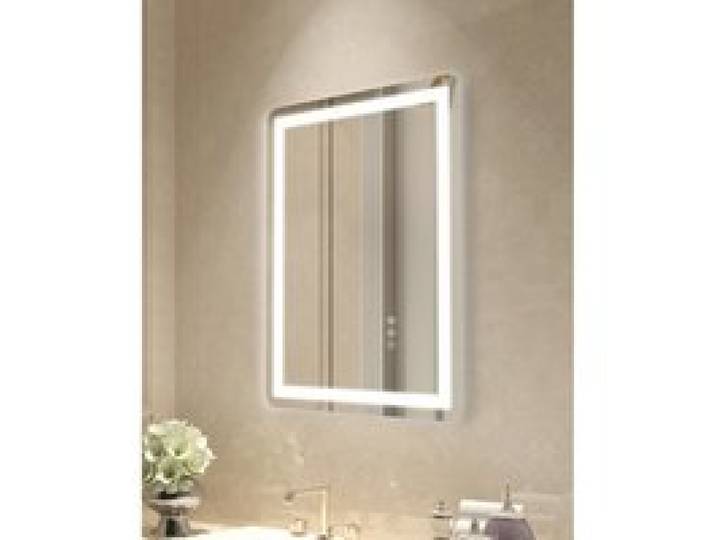 VEVOR LED-Badezimmerspiegel Kosmetikspiegel (50 x 70 cm) mit Front- und Hintergrundbeleuchtung, beschlagfreier Spiegel, stufenlos dimmbarer Badezimmerspiegel mit 3 Farbtemperaturen, Wandmontage