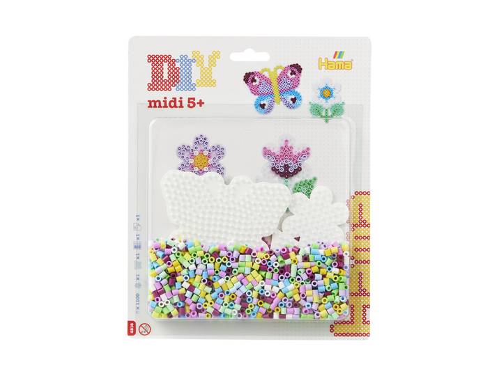 Hama Midi grosse Blister-Packung Schmetterling + Blümchen