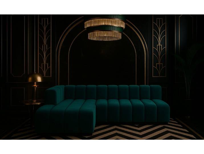 Kaiser Möbel Ecksofa Moderne aus Veloursstoff Salvador Grand L 295 cm, Tiefe Sitzflächen,Premium-Velours Salvador,Design Soft-Cube