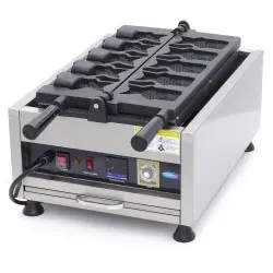 Waffeleisen - 5 Formen von Taiyaki / Fisch - Drehbar - Digital -. Maxima