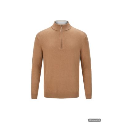 Strickpullover ATELIER GARDEUR "Atelier GARDEUR Pullover", Herren, Gr. M, camel, Pullover Strickpullover, mit Zipper
