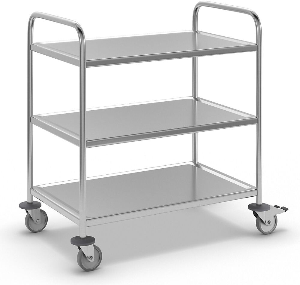 Edelstahl-Servierwagen, LxBxH 710 x 400 x 805 mm, mit 3 Etagen Kongamek