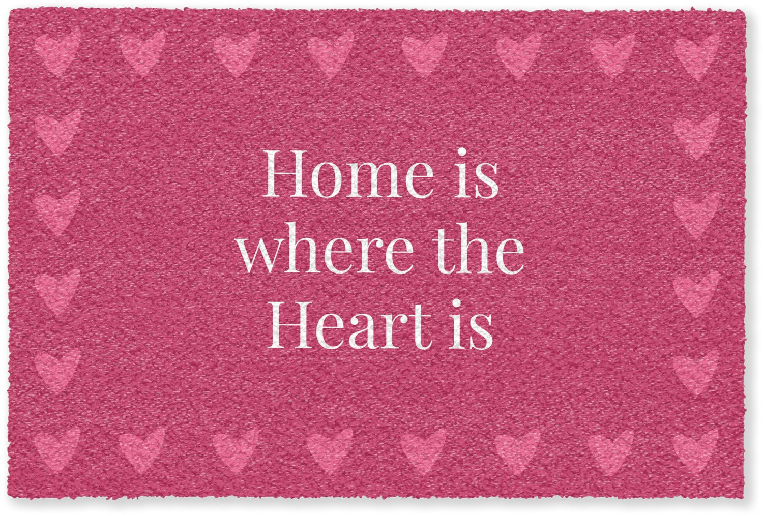 Roze Deurmat Home is where the heart is - Droogloopmat voor binnen - 60 x 40 cm