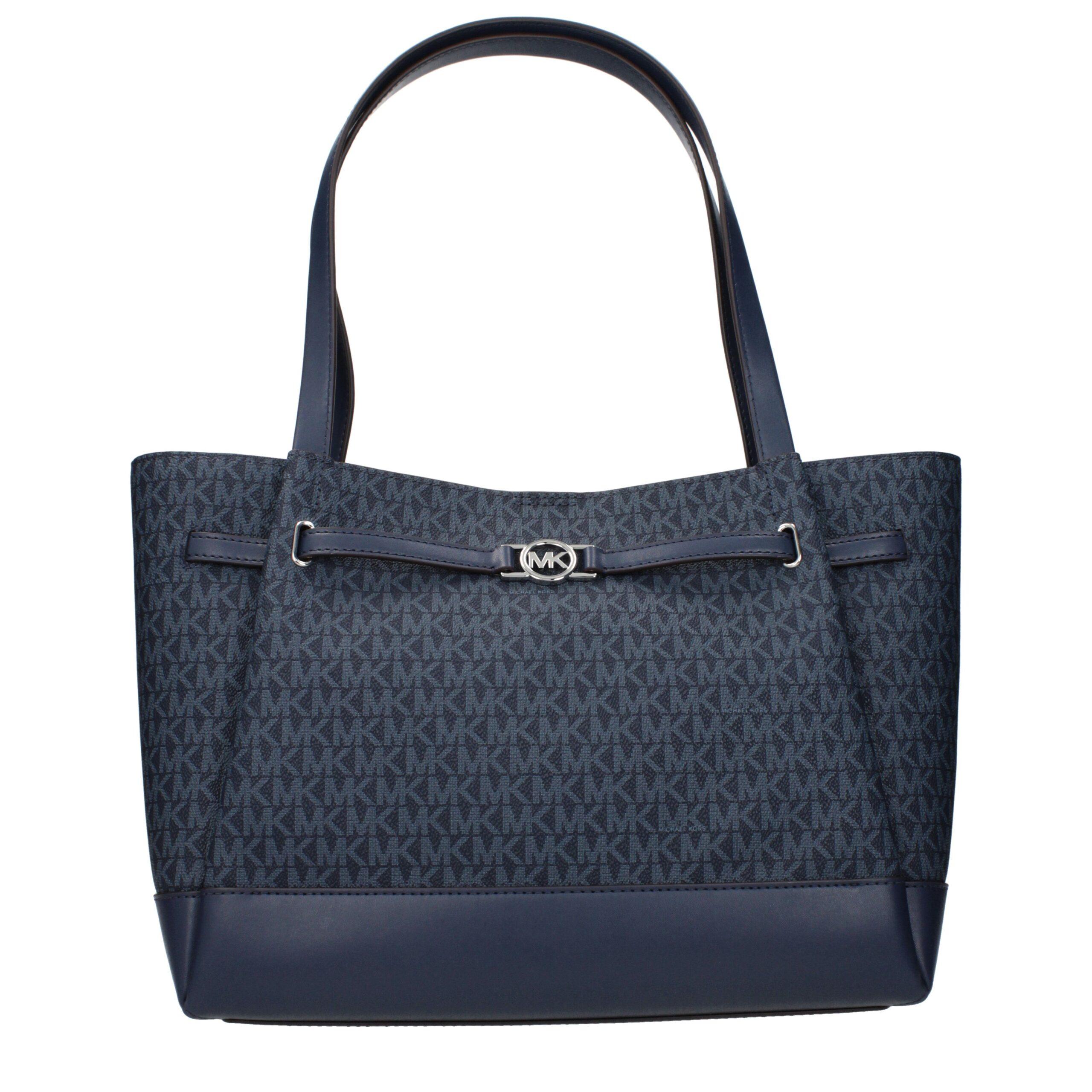 Blaue Stoff-Schultertasche