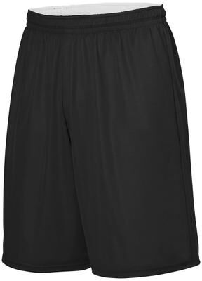 Augusta Sportswear 1407 Youth Reversible Wicking Shorts in Black/White size Medium   Polyester