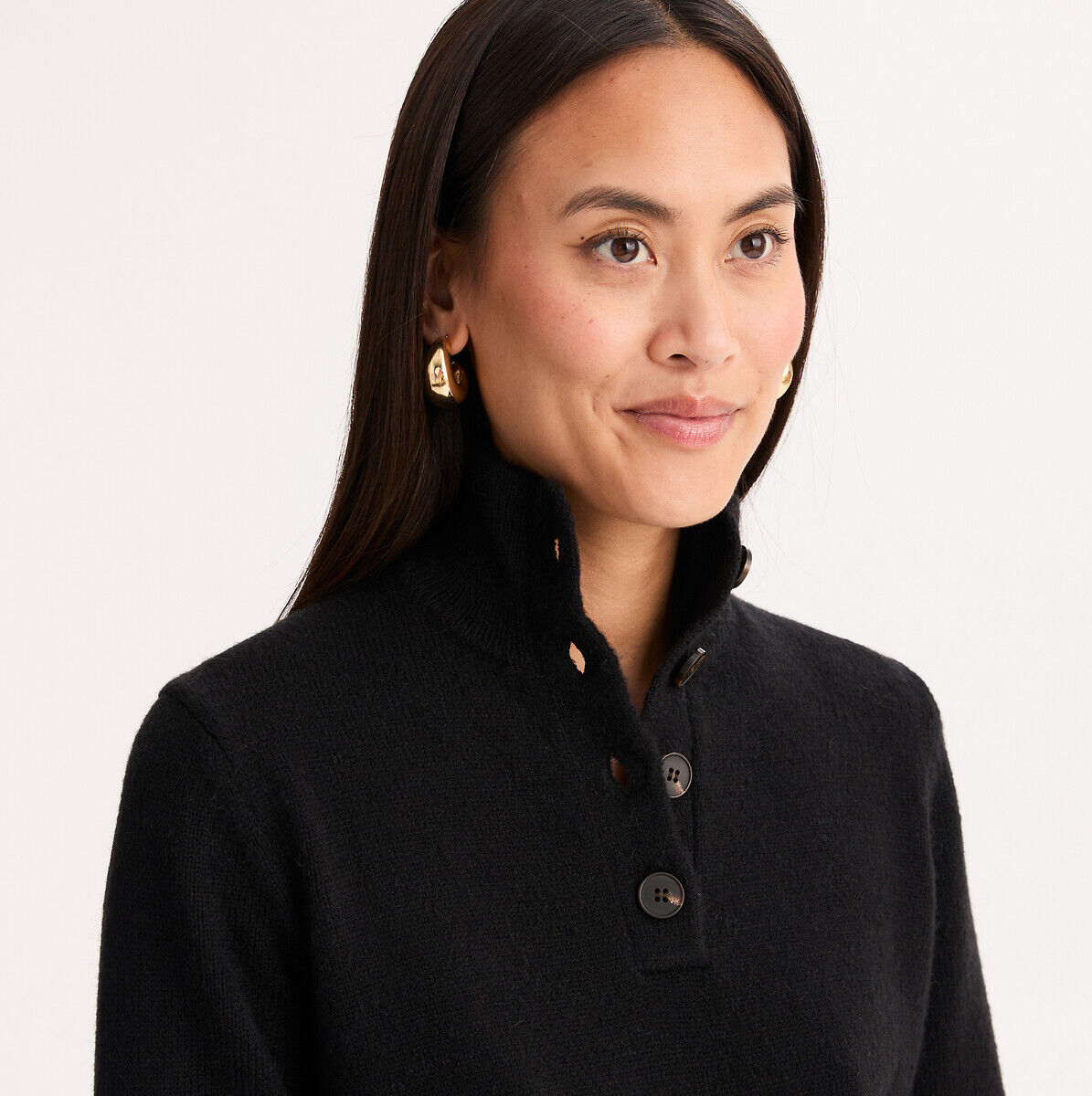 ANNE WEYBURN Robe pull à col montant, longueur genou
