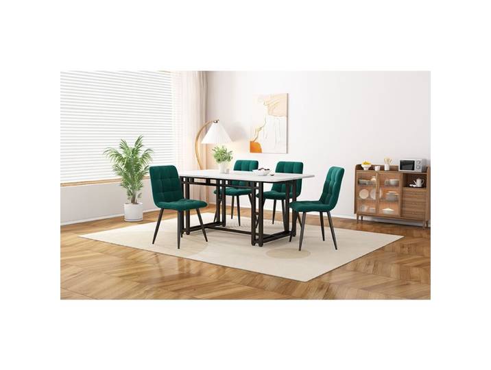 Nouveau Premium sense 120x70cm table de salle à manger noire avec 4 chaises table de cuisine moderne chaise de salle à manger