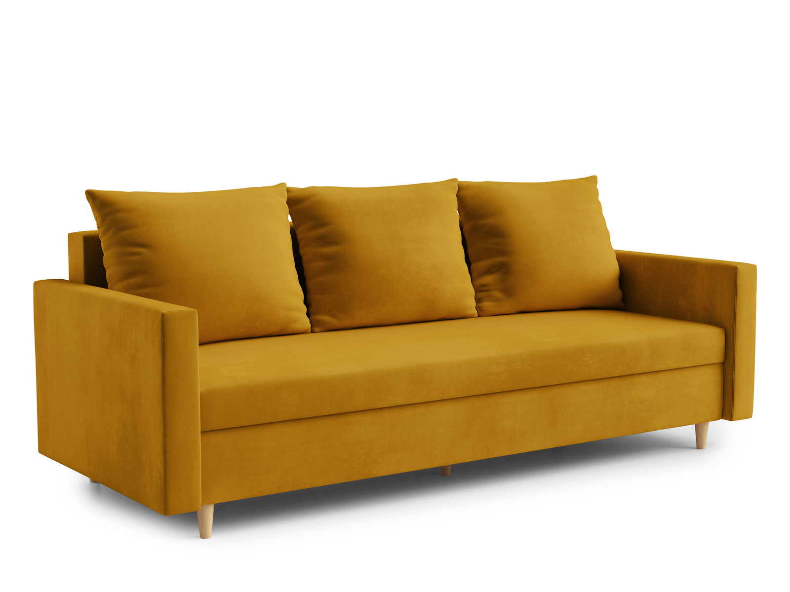 AX LIVING Hyden 3-zitsbank met slaapfunctie, amberkleurig, Breedte: 222 cm