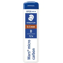 STAEDTLER Feinminen Dose mit 12 Minen 0,5mm B Packung mit 12 Stück