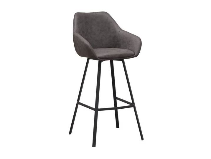 Elise Tabouret De Bar Industriel Gris Eco-cuir