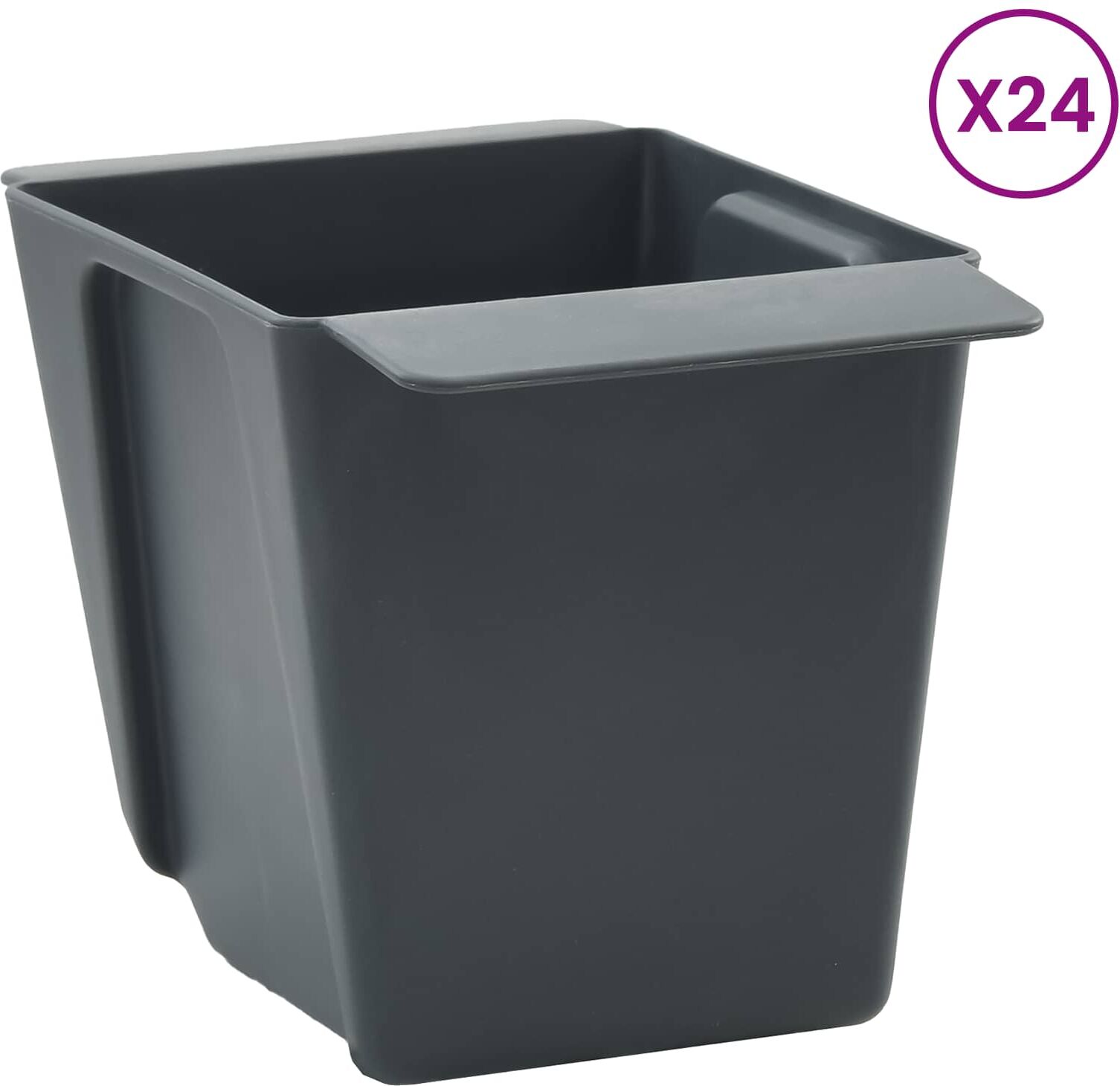 vidaXL Caisses à fleurs pour palettes Euro 12 pc Gris Polypropylène