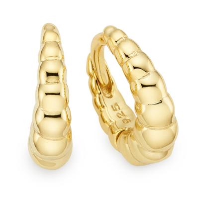 Paar Creolen "Schmuck Geschenk Silberohrringe gelbgoldfarben vergoldet", gold (gelbgoldfarben), ANISTON JEWELRY & WATCHES, Ohrringe, Damen, Silber 925 (Sterlingsilber)