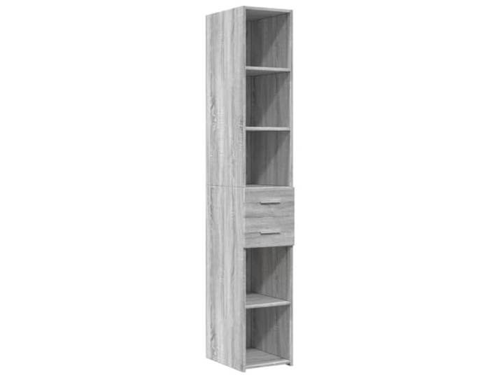 LASWWQMRF Highboard Grau Sonoma 30x42,5x185 cm Holzwerkstoff Schlankes Möbelstück für Wohnzimmer und Flur: Platzsparende Aufbewahrung mit pflegeleichter Oberfläche.