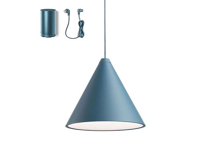 FLOS lampe à suspension STRING LIGHT CÔNE 12 mètres avec FLOOR SWITCH BLEU
