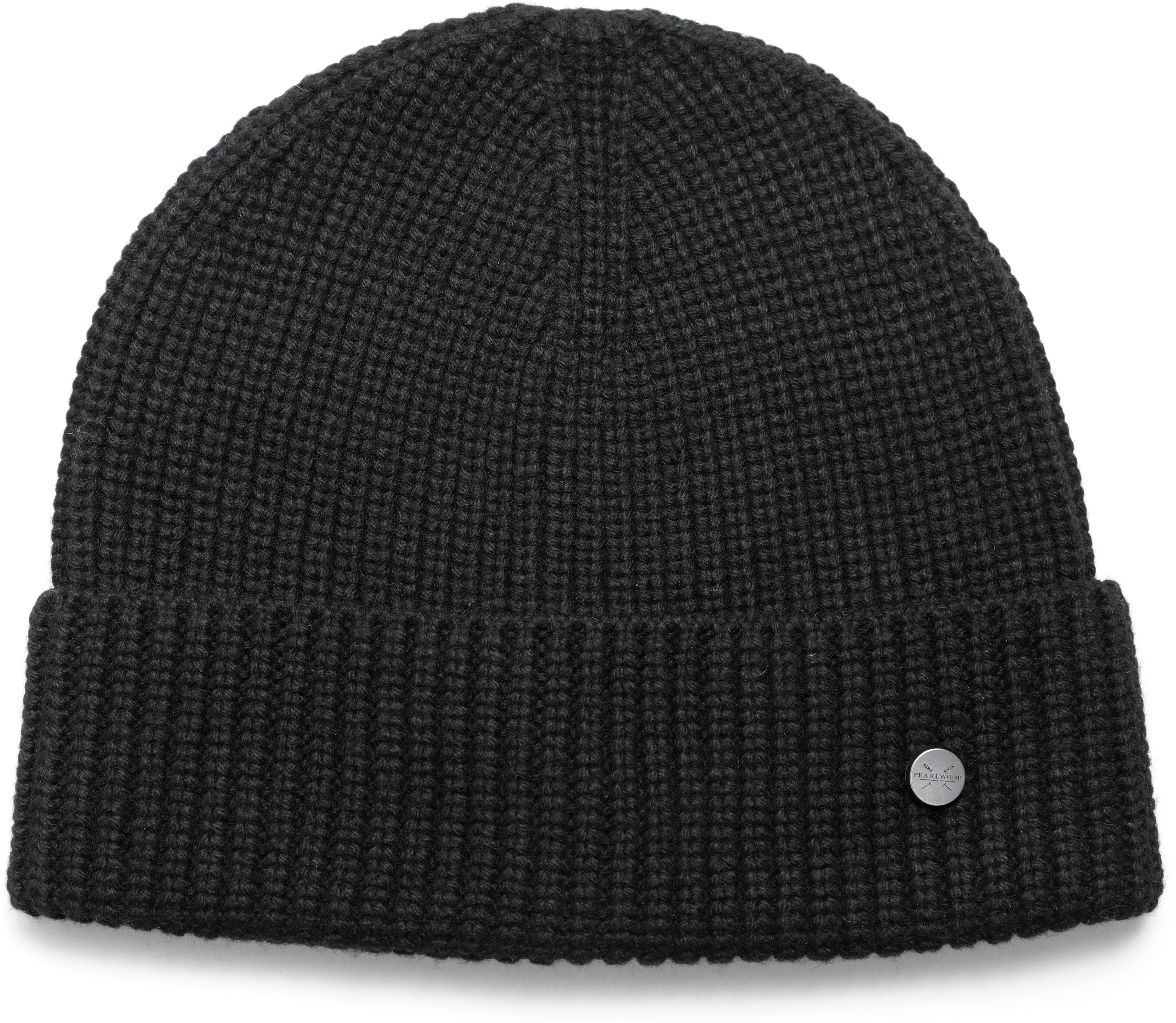 Strickmütze PEARLWOOD "KNUT", Herren, schwarz, Grobstrick, Materialmix, unifarben, Mützen Strickmütze, Grobstrick, kurze Passform, Temperaturregulierend schwarz Einheitsgröße