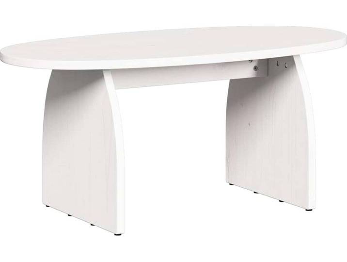 Table basse blanche 80 X 40 X 35 cm en bois de pin massif Lumarko !