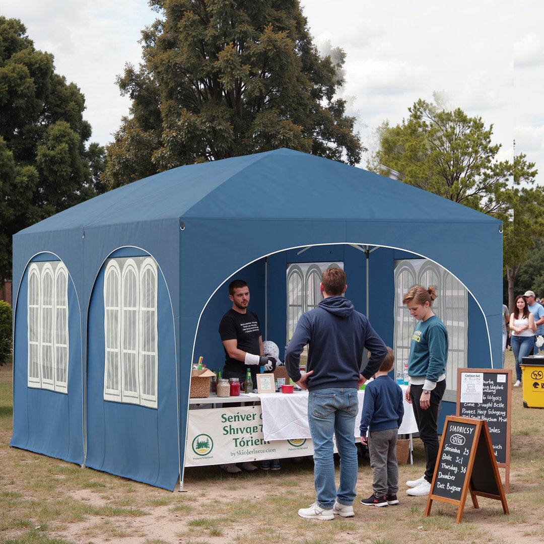 Dakota Fields Pop-Up Gazebo, Gazebo With Sides 3M X 6M, Folding Event Shelter For Outdoor, Garden, Camping, Height Adjustable, Waterproof, Uv-Protection, With Carry Blue